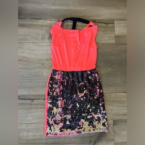 Bebe 2B Dress Pink Mini Small Sequin